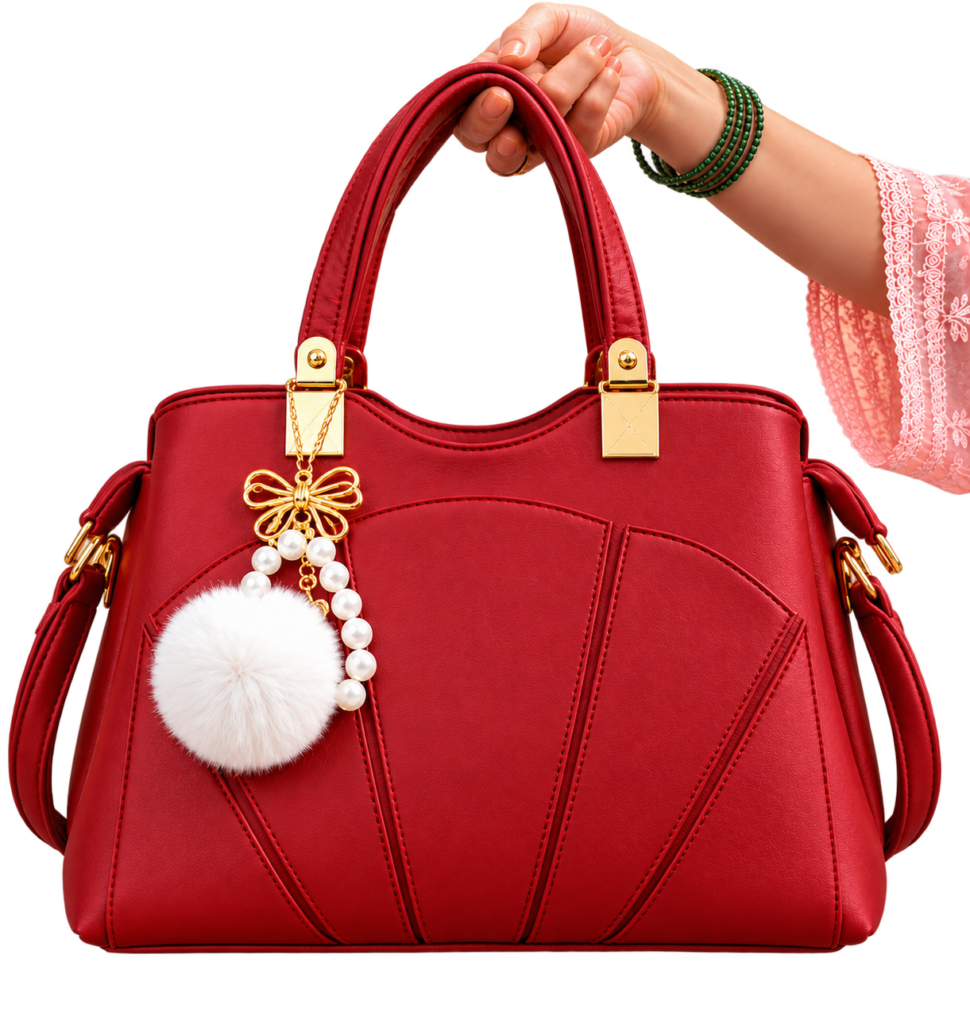 Red handbag for women