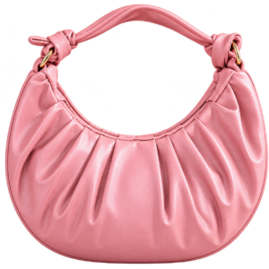 Chic Curve Crescent Hobo Pink PU leather shoulder bag for women
